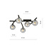 Ceiling lamp with 5 smoked bulbs E14