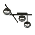 Emibig Emibig Belle lampe de plafond en verre et métal avec 3 ampoules rayées - Éclairage parfait pour chaque espace