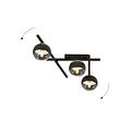 Emibig Emibig Beautiful glass and metal ceiling lamp with 3 striped bulbs - Perfect lighting for any space