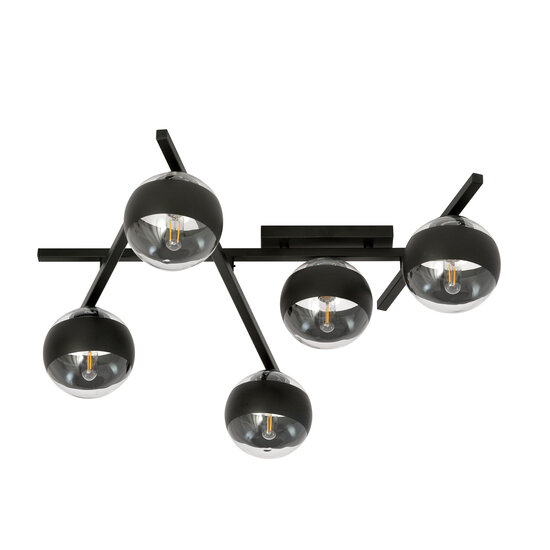 Beautiful ceiling lamp with 5 striped bulbs E14