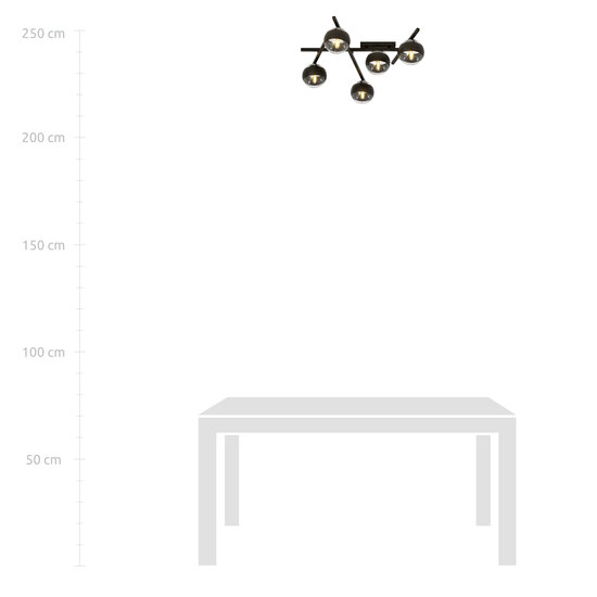 Magnifique plafonnier à 5 ampoules rayées E14