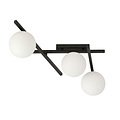 White glass and metal ceiling lamp with 3 bulbs, beautiful design