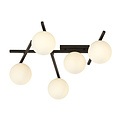 Beautiful black ceiling lamp with 5 white bulbs E14