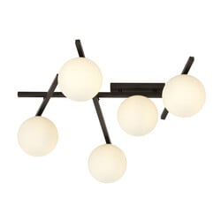 Emibig Beautiful black ceiling lamp with 5 white bulbs E14