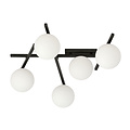 Beautiful black ceiling lamp with 5 white bulbs E14