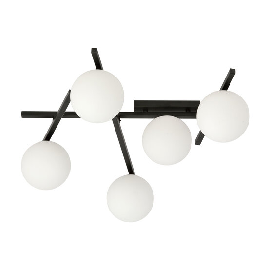 Beautiful black ceiling lamp with 5 white bulbs E14