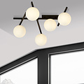 Beautiful black ceiling lamp with 5 white bulbs E14