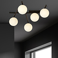 Beautiful black ceiling lamp with 5 white bulbs E14
