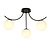 Copenhagen ceiling lamp black with 3 white glass balls