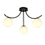 Emibig Emibig Lampe de plafond Copenhague noire avec 3 boules en verre blanc - Éclairage parfait pour chaque espace