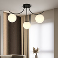 Copenhagen ceiling lamp black with 3 white glass balls