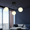 Copenhagen ceiling lamp black with 3 white glass balls
