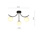 Copenhagen ceiling lamp black with 3 white glass balls