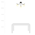 Copenhagen ceiling lamp black with 3 white glass balls