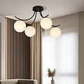 Copenhagen black ceiling lamp black with 4 white glass balls