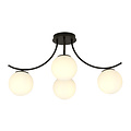 Copenhagen black ceiling lamp black with 4 white glass balls