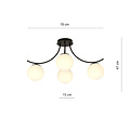 Emibig Emibig Copenhagen black ceiling lamp black with 4 white glass balls - Perfect for modern interiors