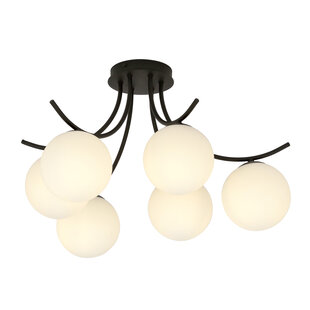 Copenhagen black with 6 white bulbs glass E14