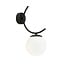 Copenhagen wall lamp black with 1 white ball glass E14