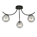 Emibig Emibig Lampe de plafond Copenhague noire avec 3 boules en verre fumé - Éclairage idéal pour un intérieur moderne