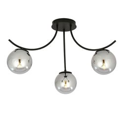 Emibig Kopenhagen plafond lamp zwart met 3 gerookte glazen bollen
