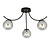 Copenhagen ceiling lamp black with 3 smoked glass balls