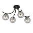 Emibig Emibig Copenhagen smoked glass ceiling lamp black with 4 glass balls - Ideal for modern interiors