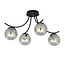 Emibig Emibig Kopenhagen gerookt glas plafondlamp zwart met 4 glazen bollen - Perfect voor een strak interieur