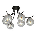 Emibig Emibig Kopenhagen zwarte plafonniere met gefumeerde bollen glas E14 - Perfecte verlichting voor jouw woonkamer