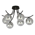Copenhagen black ceiling lamp with smoked bulbs glass E14