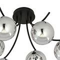 Copenhagen black ceiling lamp with smoked bulbs glass E14