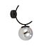 Emibig Emibig Kopenhagen zwarte wandlamp met 1 gerookte bol glas E14 - Perfect voor sfeervolle verlichting in uw woonkamer