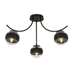 Emibig Kopenhagen zwarte plafondlamp met 3 gestreepte glazen bollen