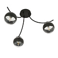 Emibig Emibig Copenhagen black ceiling lamp with 3 striped glass balls - Perfect lighting for any space
