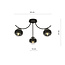 Copenhagen black ceiling lamp with 3 striped glass balls