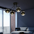 Copenhagen striped glass ceiling lamp black with 4 glass balls
