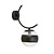Copenhagen curved black wall lamp with 1 striped ball glass E14
