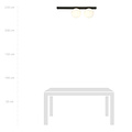 Emibig Emibig Aalborg medium plafondlamp zwart met 2 witte bollen E14 - Perfect voor moderne interieurs