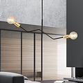 Emibig Emibig Odense hanglamp zwart met goud 2x E27 - Perfecte plafondverlichting voor elke ruimte