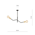 Emibig Emibig Lampe suspendue Odense noire avec or 2x E27 - Éclairage de plafond parfait pour tout espace