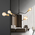 Odense 4 lamp hanging lamp black with gold 4x E27