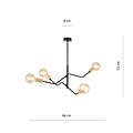 Odense 4 lamp hanging lamp black with gold 4x E27