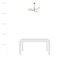 Odense 4 lamp hanging lamp black with gold 4x E27