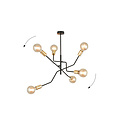 Emibig Emibig Odense pendellamp 6 lampen E27 zwart en goud - Perfecte verlichting voor elke ruimte