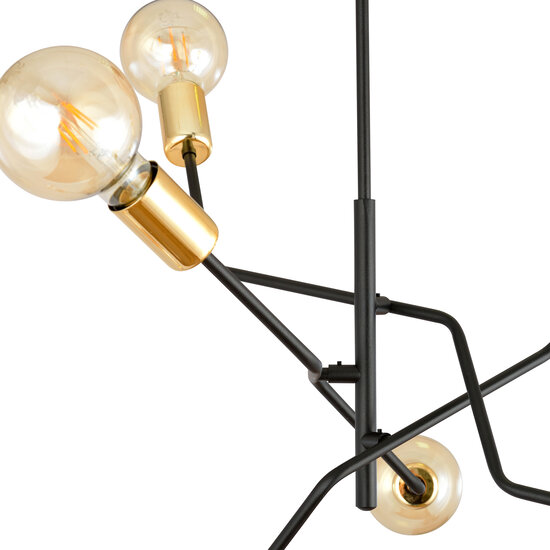 Emibig Emibig Odense pendant lamp 6 lamps E27 black and gold - Perfect lighting for any space