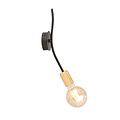 Odense wandlamp zwart gebogen met goud E27