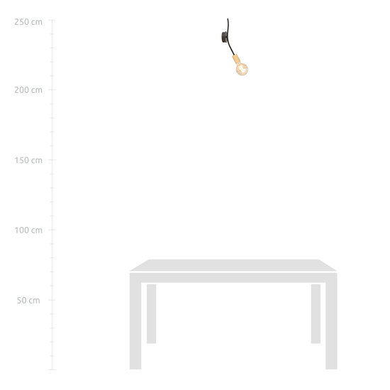 Odense Wandleuchte schwarz gebogen mit goldenem E27
