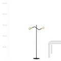 Odense floor lamp with 2 gold E27 connections
