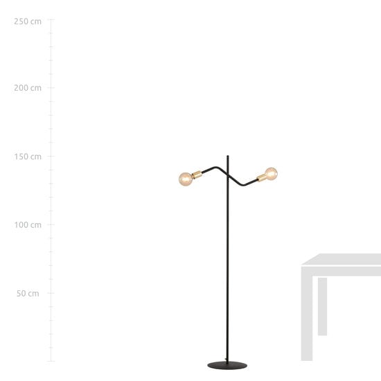 Emibig Emibig Lampe sur pied Odense avec 2 connexions E27 dorées - Idéale pour un éclairage élégant
