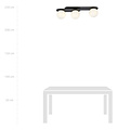 Emibig Emibig Randers triple oval ceiling lamp black with 3 white glass bulbs E14 - Perfect for modern interiors